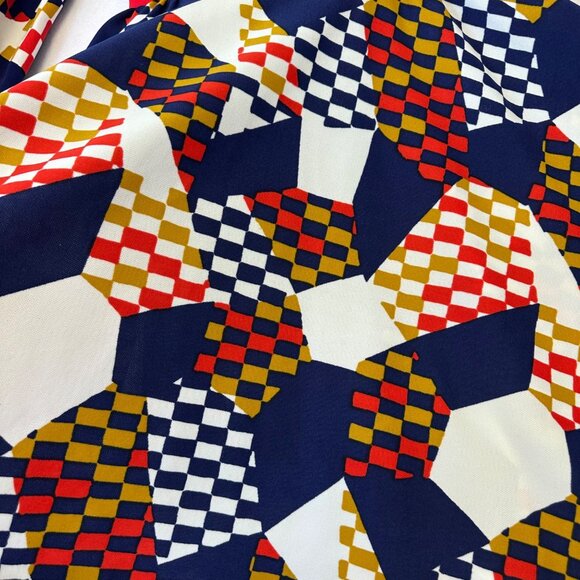 Alfred Weber 60s Vtg Dress Mod Size 8/S Geometric Multicolor Long Sleeve Gogo - Picture 7 of 16